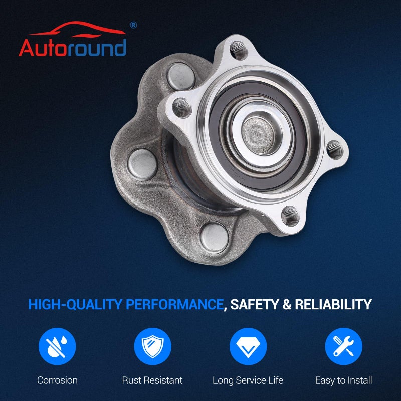 Autoround 512201 Rear Wheel Hub and Bearing Assembly Fit for 2002-2006 Nissan Altima, 2004-2008 Maxima, 2004-2009 Quest, 5 Lug w/ABS - Image 5